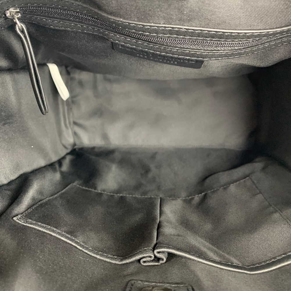 Lucky Brand Soue Unisex Black Leather Large Tote Shoulder Bag Business Travel - Picture 10 of 13
